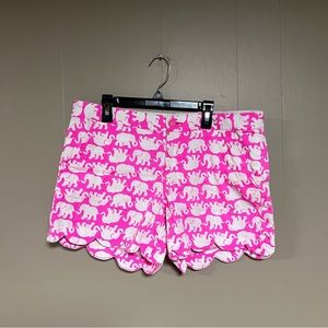 Lilly Pulitzer Tusk In Sun bright pink and white buttercup shorts size 8